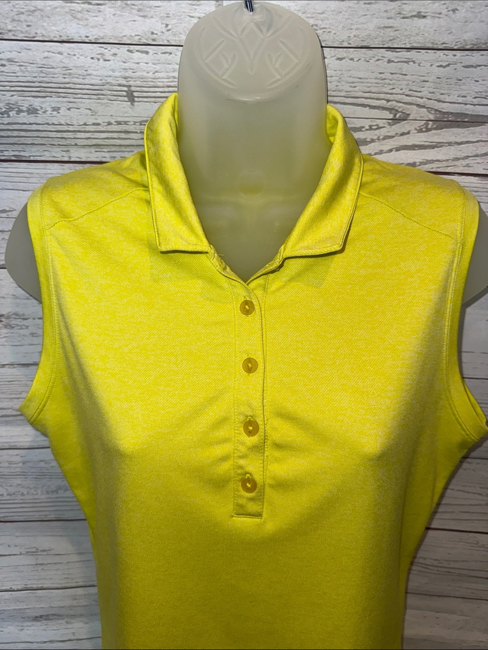 Nike DriFit Yellow Sleeveless Tank Golf Polo Size Medium